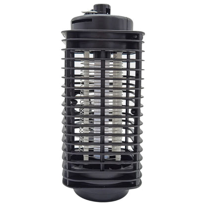 Elektronska lampa protiv komaraca sa crnim zastitnim kucistem i ugradjenom metalnom resetkom na beloj pozadini