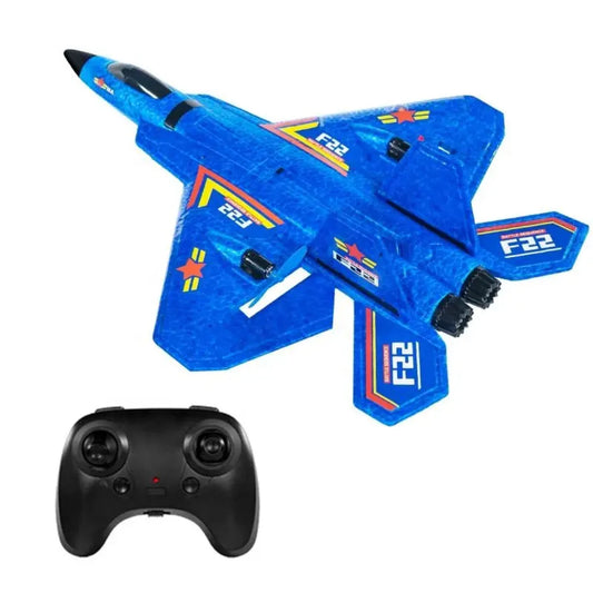 Plavi F22 avion na daljinsko upravljanje sa kontrolerom