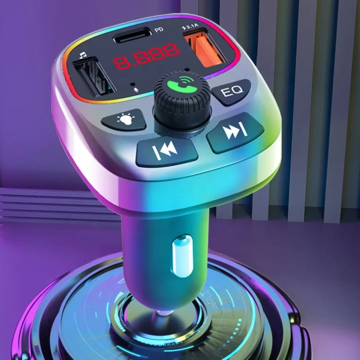 FM transmiter T7 sa RGB osvetljenjem
