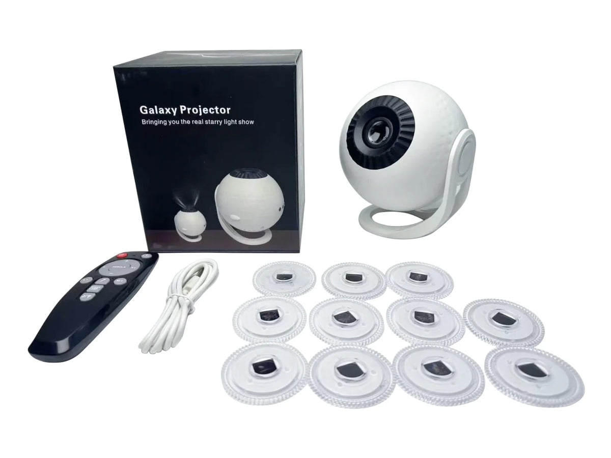set galaxy projektora sa 12 zamenjivih projekcija daljinskim upravljacem i usb kablom