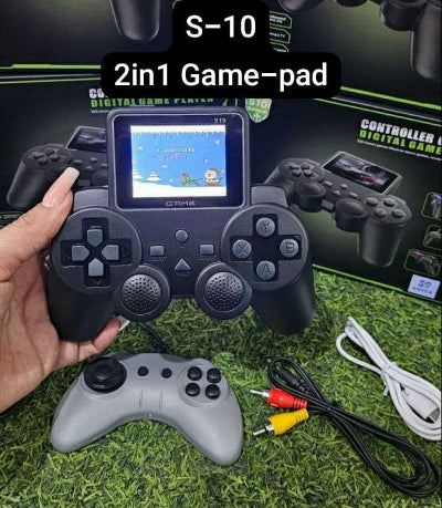 S-10 gamepad sa prikazom povezivanja na ekran i dodatnim kontrolerom, za razlicite platforme.