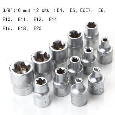 Prikaz razlicitih velicina gedora i nastavaka. Detaljne informacije o velicinama (npr. E4, E5, E6).