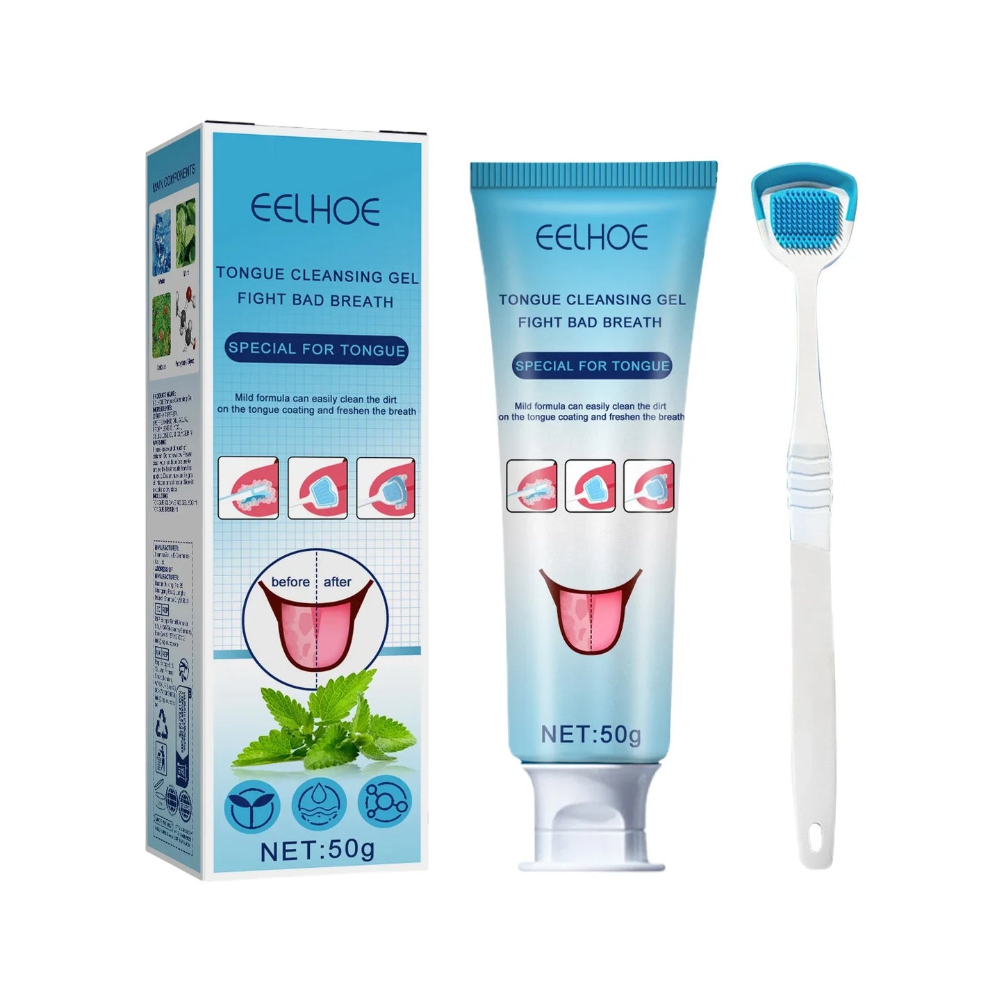 Tuba gela za ciscenje jezika 50 g sa plavom cetkicom