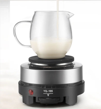 grejna ploca za napitke u staklenoj posudi