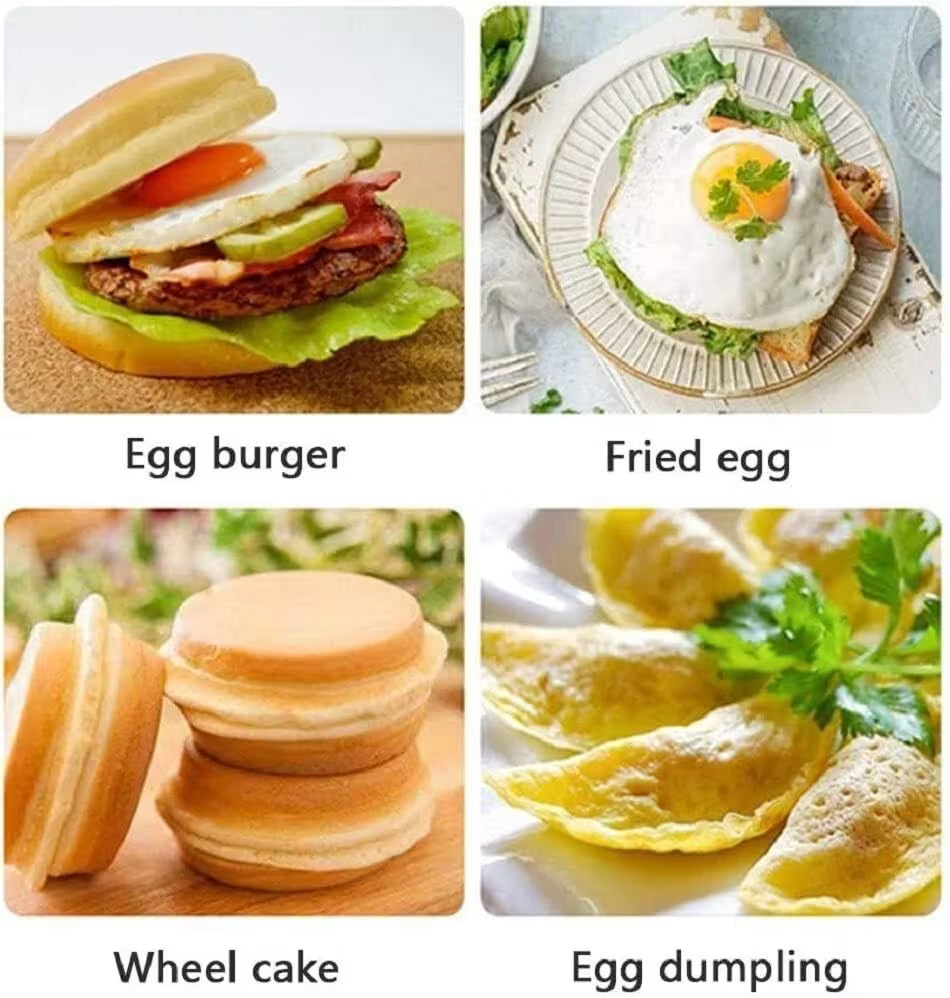 Primeri jela pripremljenih u tiganju poput jaja na oko mini burgera i punjenih peciva