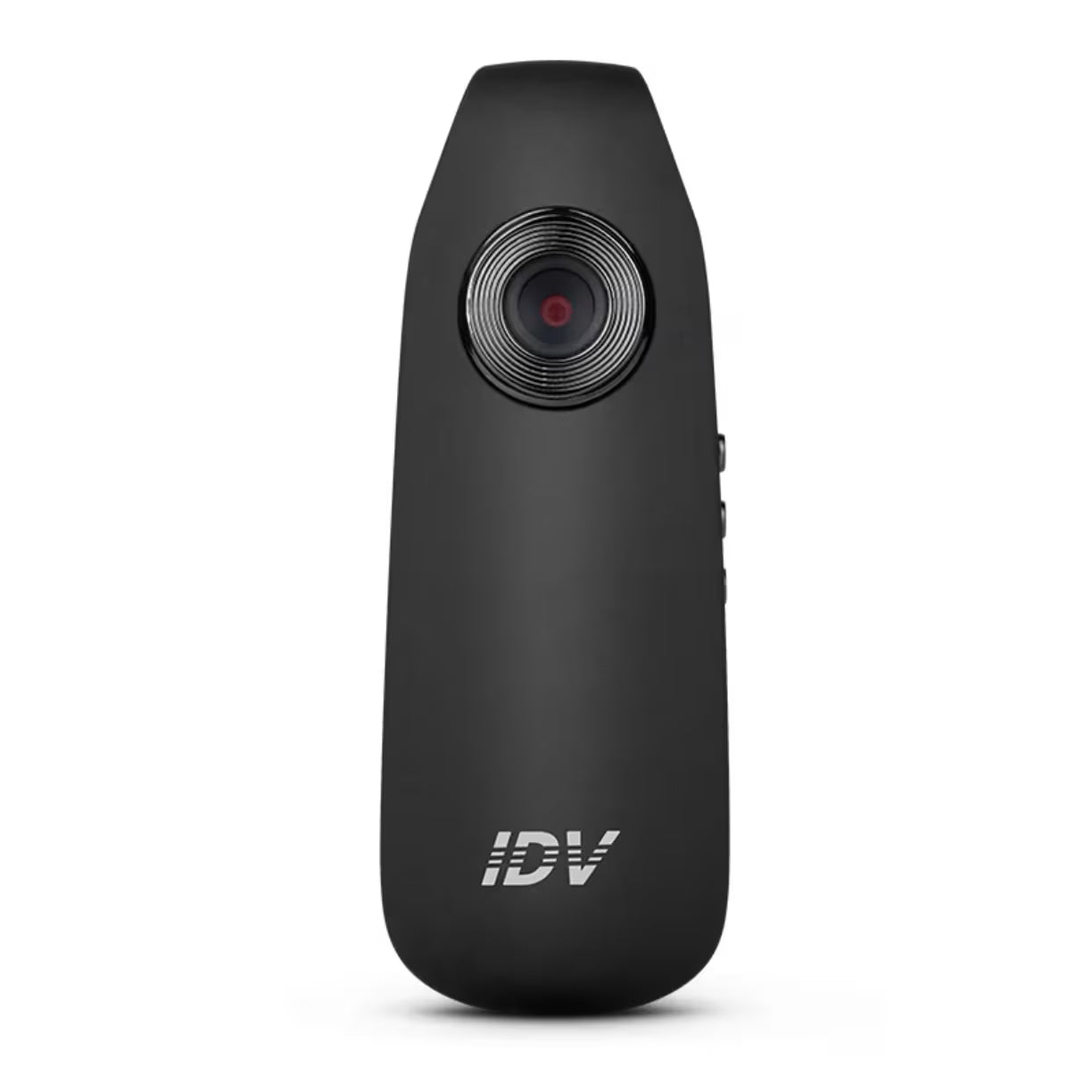 Prednji prikaz mini kamere sa IDV logotipom i optičkim objektivom