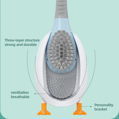 Infografik strukture silikonske wc cetke sa ventilisanim patkica-stalkom