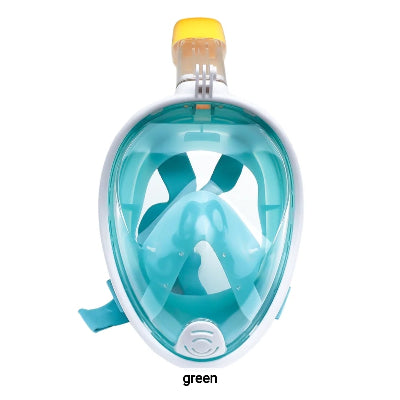 Inovativna full face maska za ronjenje u plavoj boji. Poboljsan model za lako disanje pod vodom, uzivanje u moru.