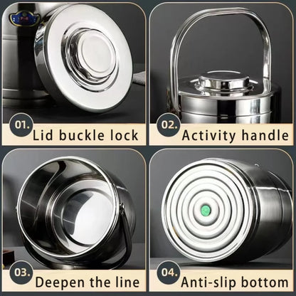 detalji inox posude za hranu poklopac rucka i antiklizno dno