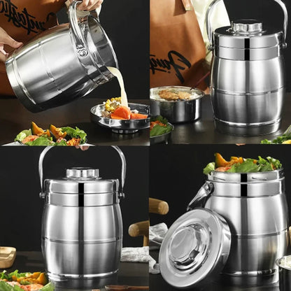 kolaz upotrebe inox posude za hranu za supu i salatu