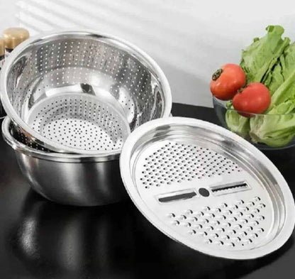 Inoks posude za pranje, cedjenje i rendanje. Kuhinjski pribor 3 u 1.