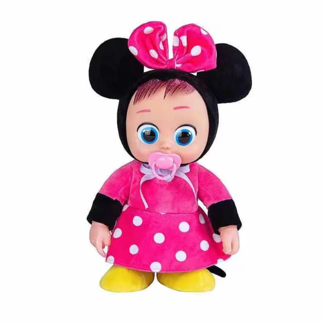 Beba lutka u roze haljinici i kostimu Mini Maus sa roze cuclom