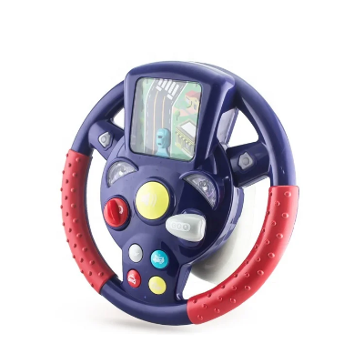 plavi interaktivni volan za decu sa zvucnim efektima i svetlima koji simulira pravu voznju automobila za malisane