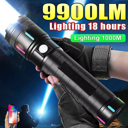 Jaka LED baterijska lampa 9900 lumena sa dometom 1000 metara