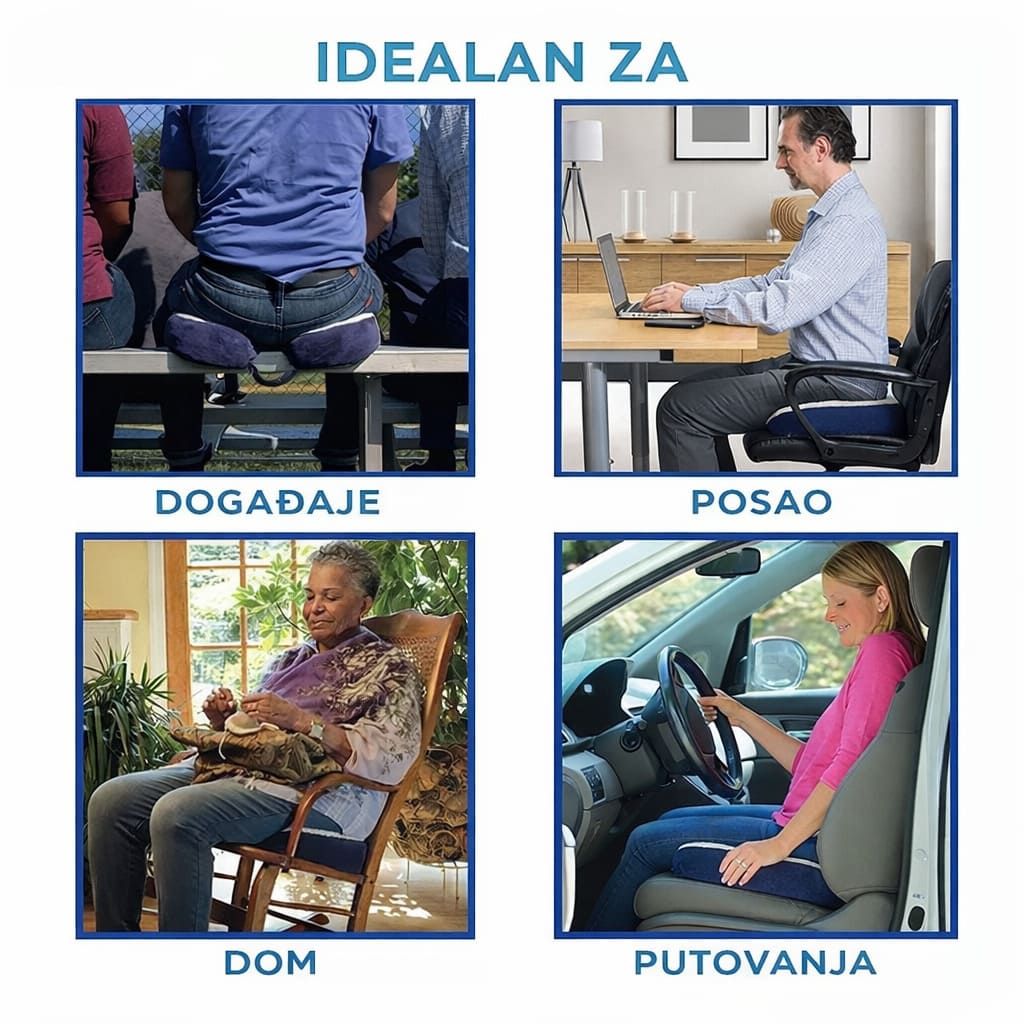 Jastuk za sedenje pogodan za kancelariju, dom, putovanja i dugotrajno sedenje u razlicitim uslovima