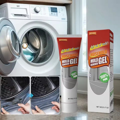 Upotreba JAYSUING MOLD GEL-a za ciscenje budji sa gume na ves masini. Prikaz pre i posle koriscenja za savrsenu cistocu.