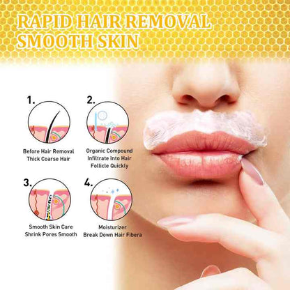 Uputstvo za primenu Jaysuing kreme za depilaciju. Korak po korak za uklanjanje dlacica sa gornje usne.