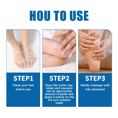 Detaljno uputstvo za upotrebu stika za hidrataciju peta u tri jednostavna koraka, laka primena.