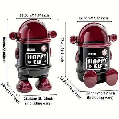 Kanta za smece robot dizajn sa prikazanim dimenzijama visine sirine i precnika