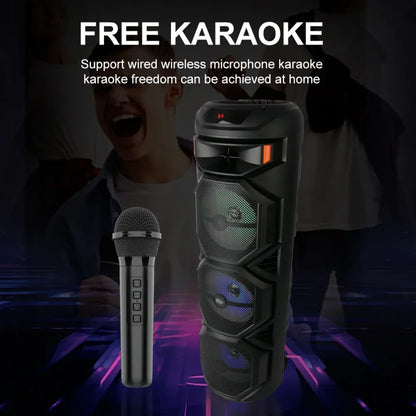 Karaoke bluetooth zvucnik sa mikrofonom i LED osvetljenjem