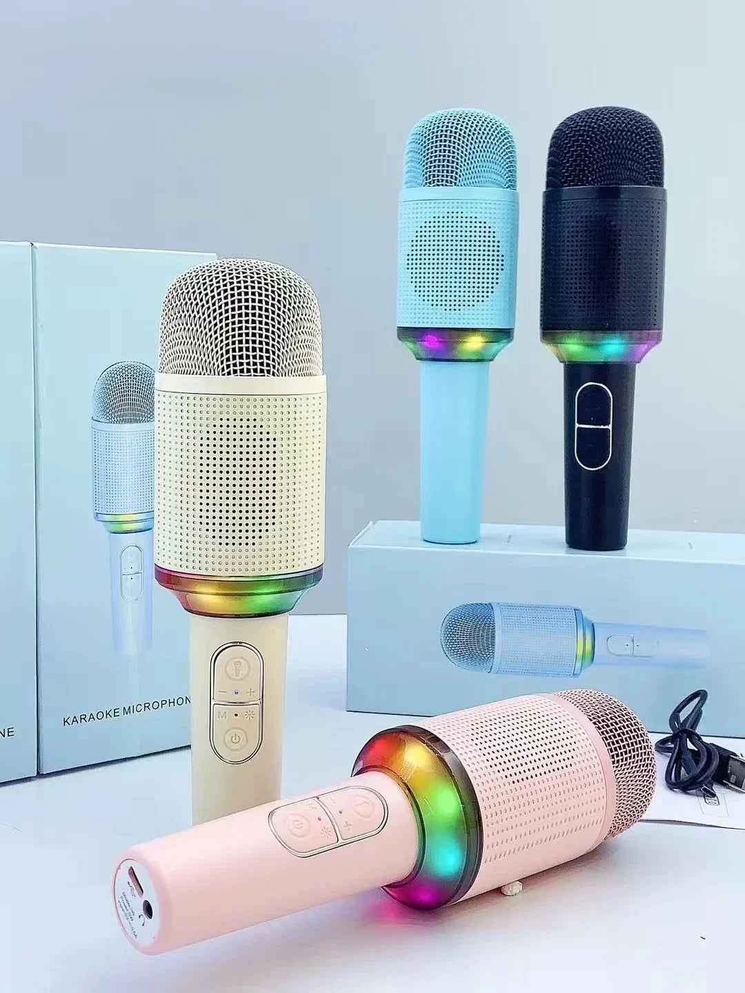 Bezicni karaoke mikrofon H9 sa RGB svetlom i USB punjenjem u vise boja