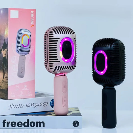 Bezicni karaoke mikrofon sa LED svetlom i zvucnikom