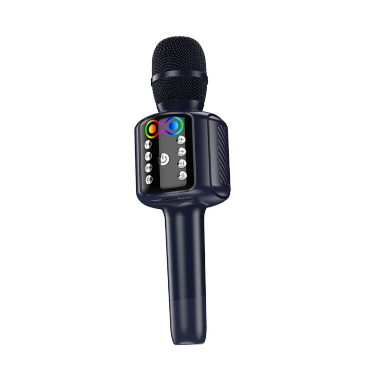 Tamnoplavi prenosivi karaoke mikrofon sa zvucnikom i RGB svetlima