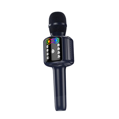 Tamnoplavi prenosivi karaoke mikrofon sa zvucnikom i RGB svetlima