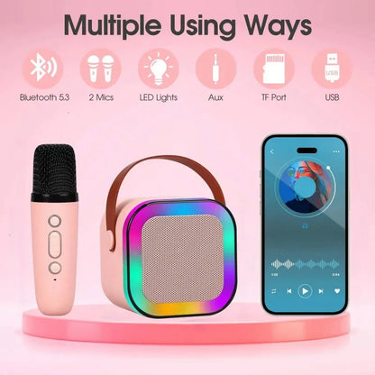 Karaoke Bluetooth zvucnik sa mikrofonom – LED RGB svetlo