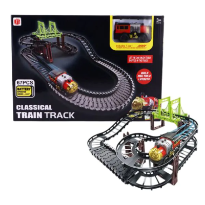 Klasicna vozna staza pruga set igracka za decu 67 delova na baterije za sate zabave