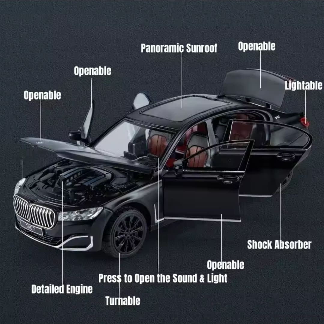 kolekcionarski auto 1 24  serija 7 sa funkcijom otvaranja vrata haube i gepeka sa svetlom i zvukom