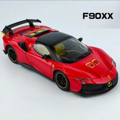 kolekcionarski sportski auto 1 24 crveni model f90xx sa sportskim dizajnom preciznim detaljima i metalnom izradom