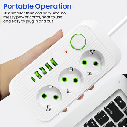 Kompaktni produzni uredjaj sa USB portovima za putovanja i kancelariju