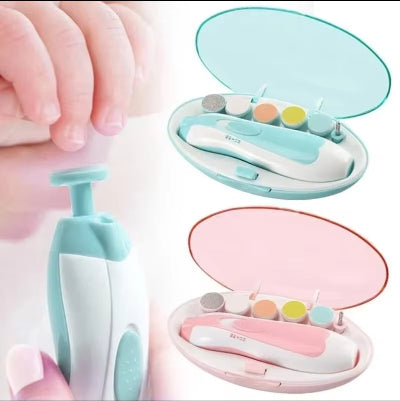 Kompletan set za manikir i pedikir za bebe i odrasle u plavoj i roze boji sa nastavcima za sve uzraste