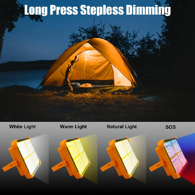 Prikaz kontinuiranog podesavanja jacine svetlosti Long Press Stepless Dimming kod solarne led lampe