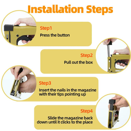 Koraci za ubacivanje pin eksera u klamericu HM515 sa detaljnim uputstvom