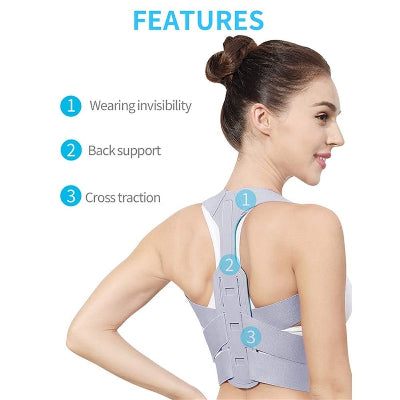 Glavne funkcije korektora za drzanje. Diskretan za nosenje, pruza podrsku ledjima i nudi udobno ispravljanje posture. Ergonomski dizajn.