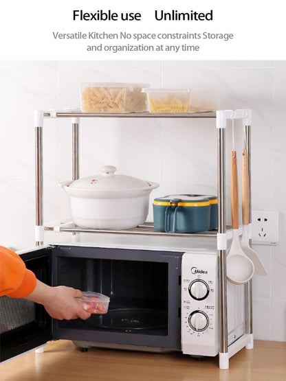 Kuhinjska polica za mikrotalasnu rernu i mini pecnicu sa dvoslojnim dizajnom