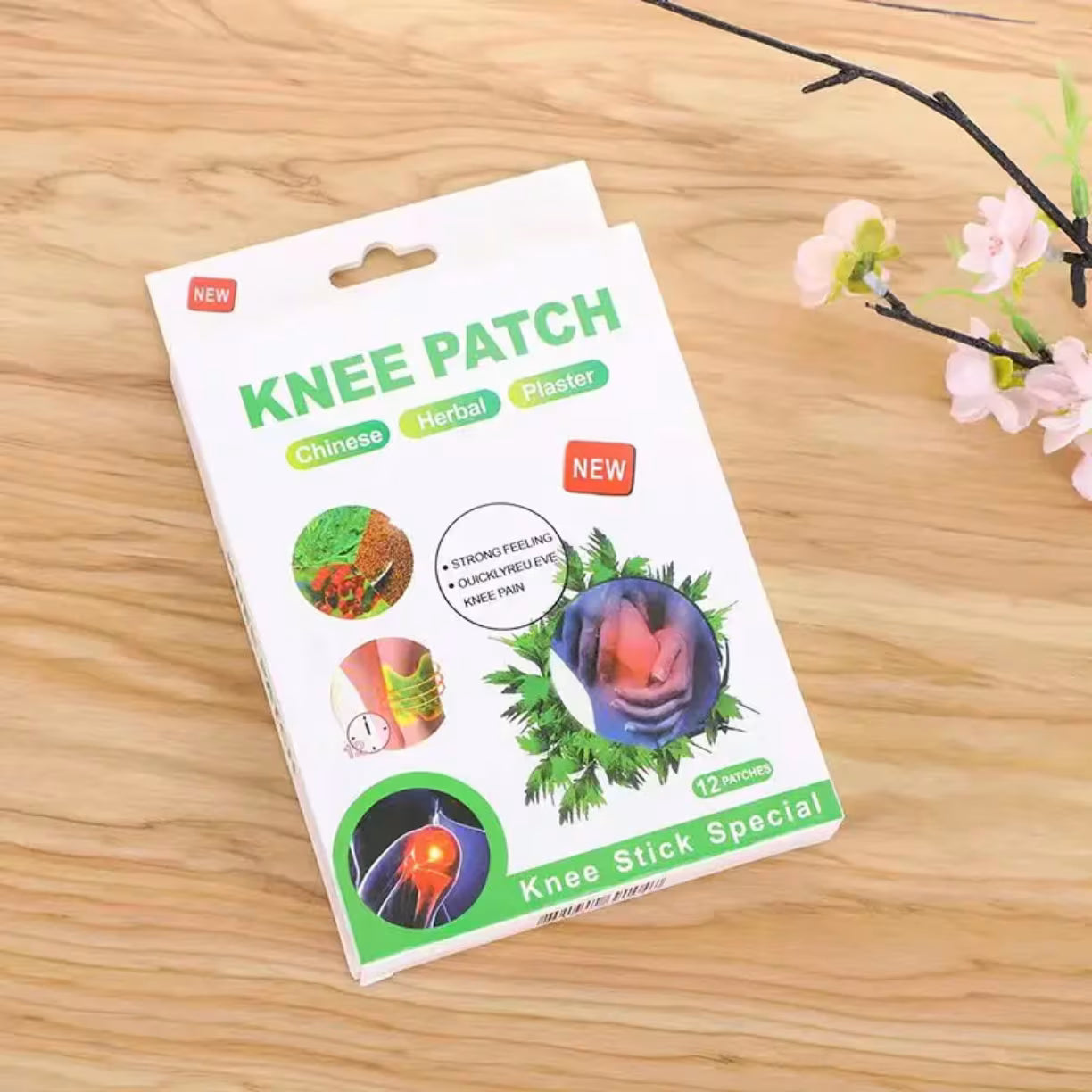 Kutija Knee Patch biljnih flastera za ublažavanje bolova u kolenu sa označenih 12 komada