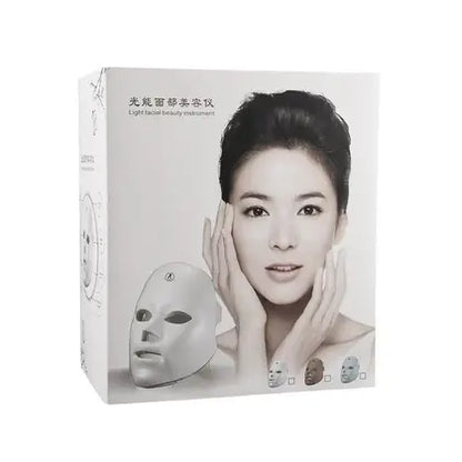 Kutija LED maske za lice, nega koze, anti age, terapija svetlom, kucni tretman lepote, protiv bora, akni.