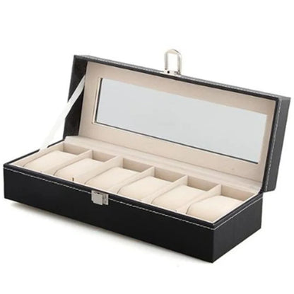 Otvorena kutija za rucne satove sa jastucicima i pojedinacnim pregradama