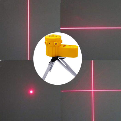 Prikaz upotrebe laserskog nivelira na zidu, savrsen za precizno postavljanje plocica, polica, slika.