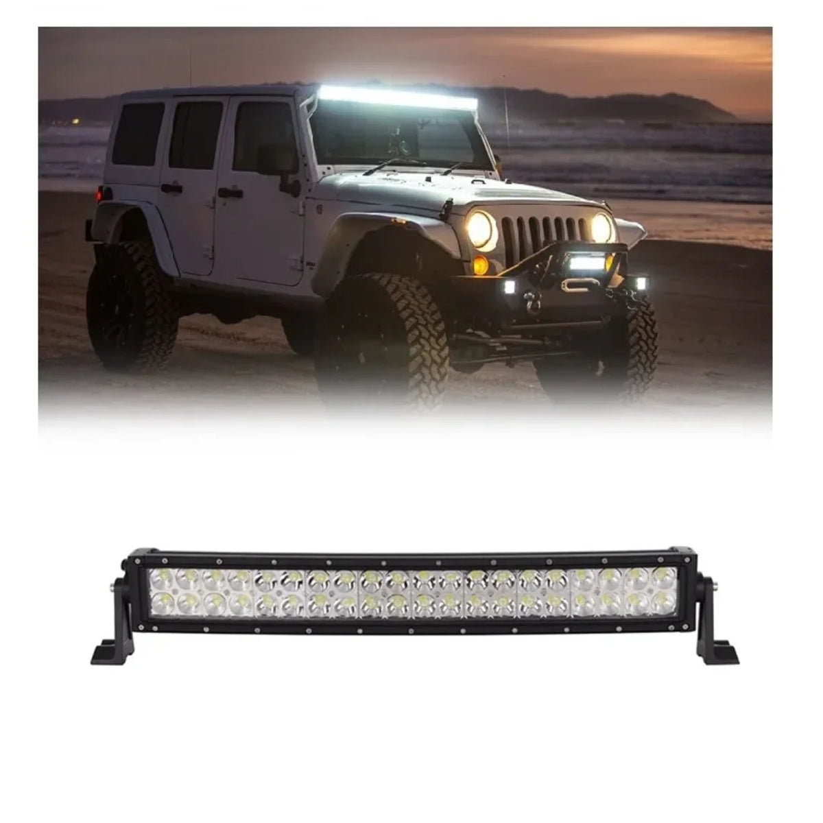 LED bar montiran na terenac i prikaz jacine svetla