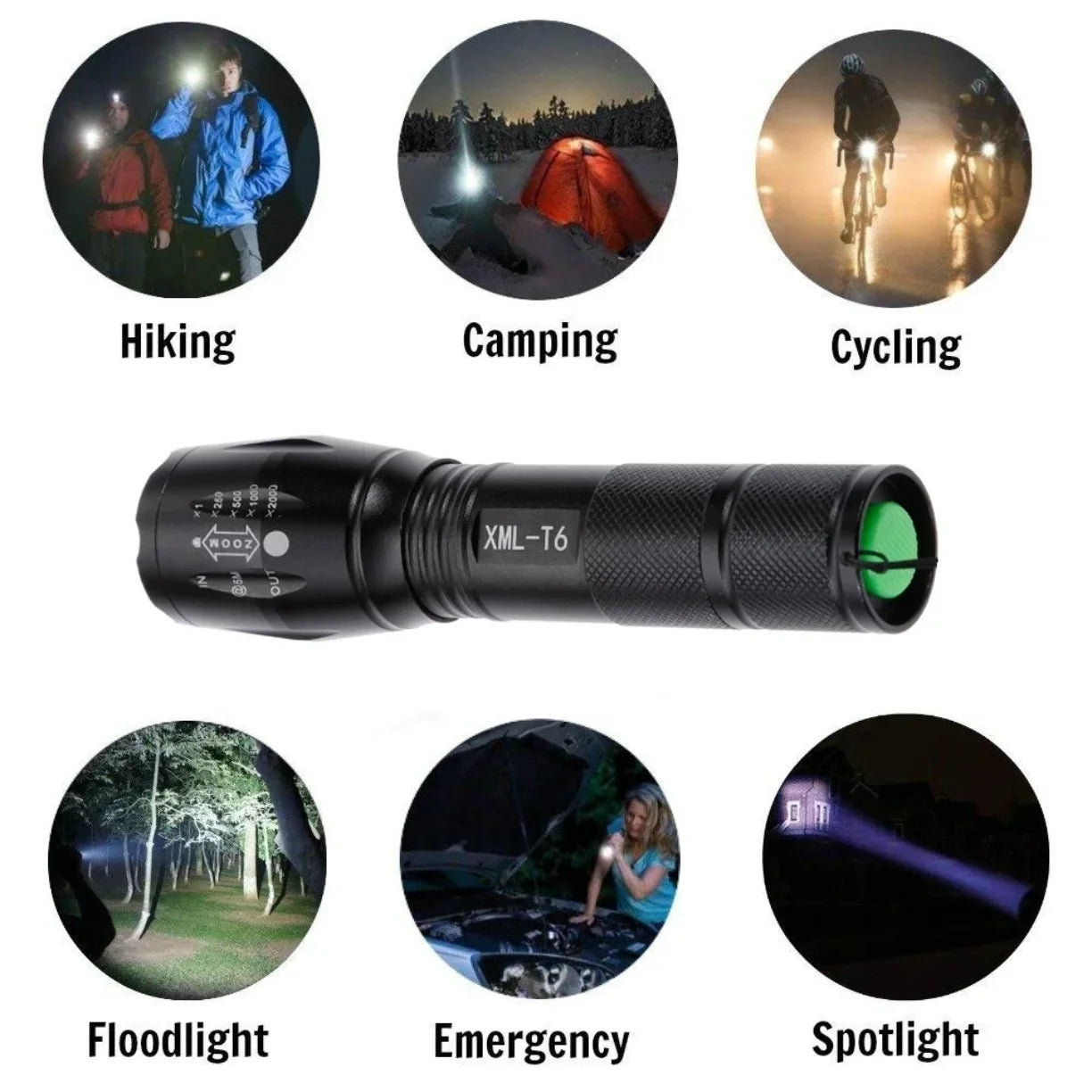 LED baterijska lampa T6 za kampovanje planinarenje i bicikl