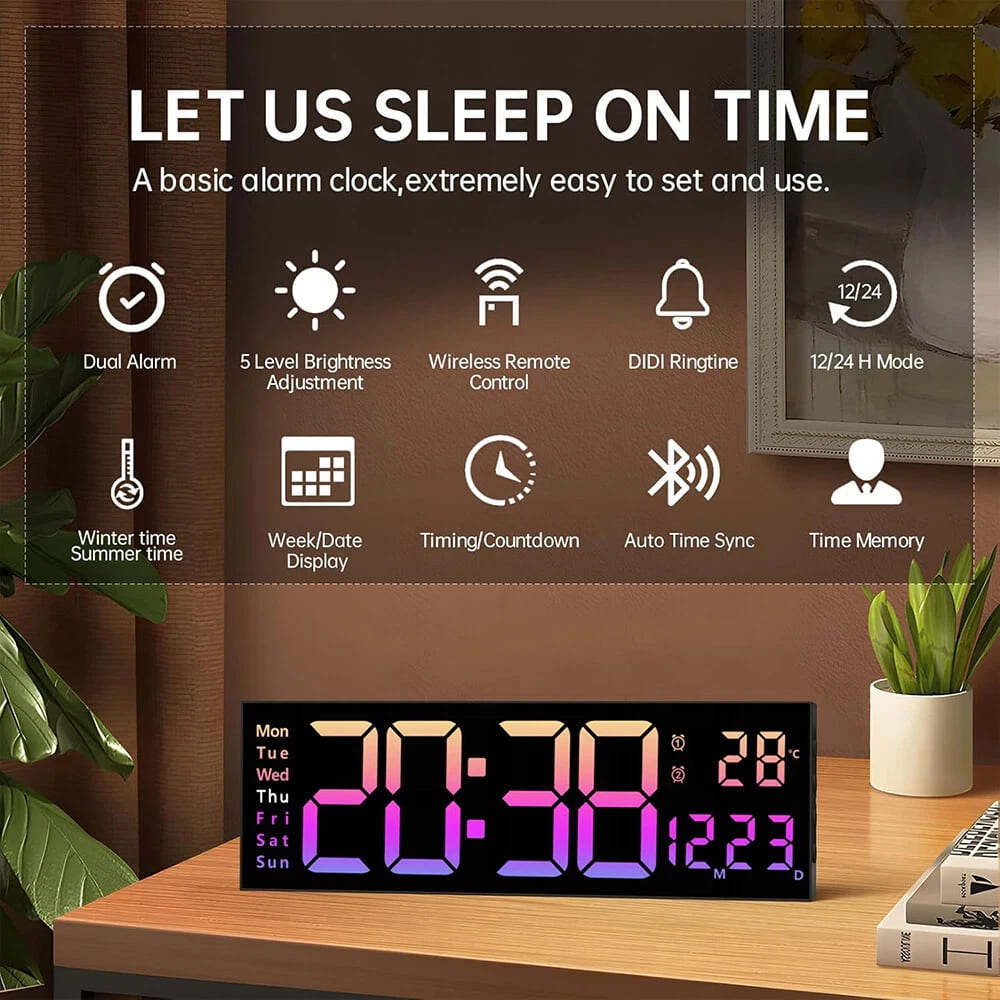 LED digitalni sat sa prikazom temperature datuma i tajmera