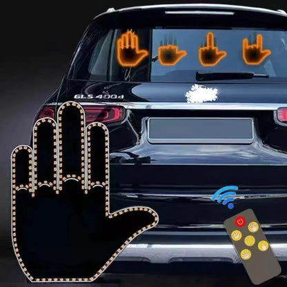 Razliciti LED gestovi u obliku sake na zadnjem staklu automobila