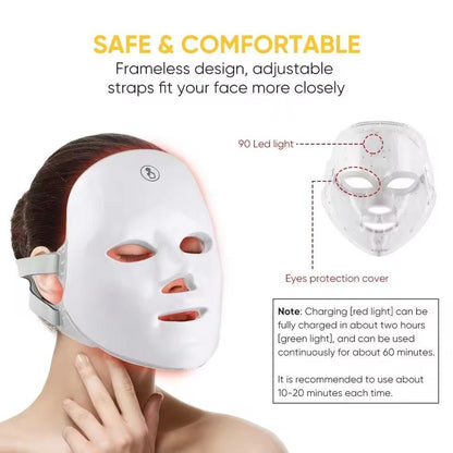 LED maska za lice sa zastitom za oci i podesivim trakama