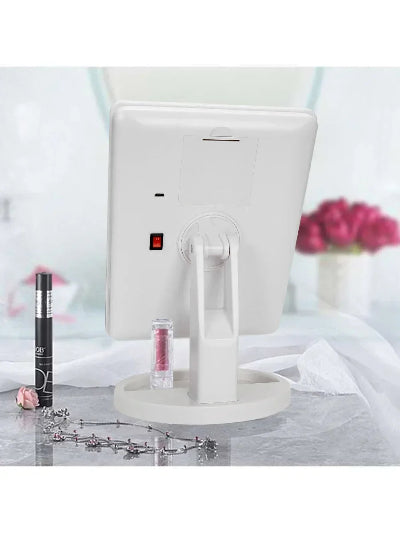 Ogledalo sa LED svetlima i postoljem za sminku. Prakticno za dom, idealno za lepoticu i kozmeticke preparate.