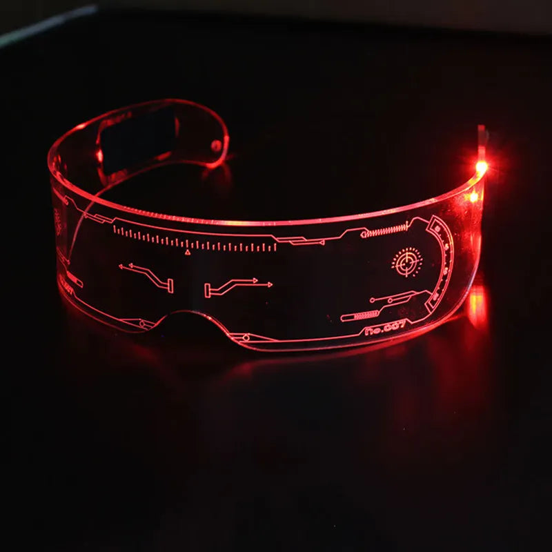 LED party naocare sa crvenim svetlom futuristicki model za koncerte, festivale i tematske zurke