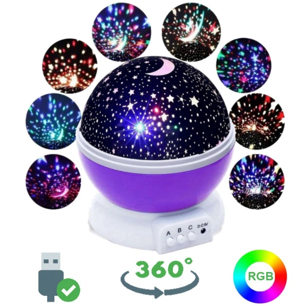 led projektor zvezdano nebo sa 360 stepeni rotacijom rgb svetla za ravnomerno osvetljenje celog prostora